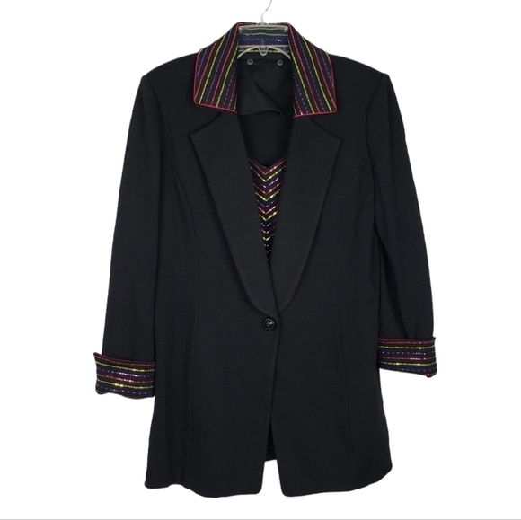 ST. JOHN Evening Marie Gray sequin knot jacket blazer interchangeable - Picture 2 of 13